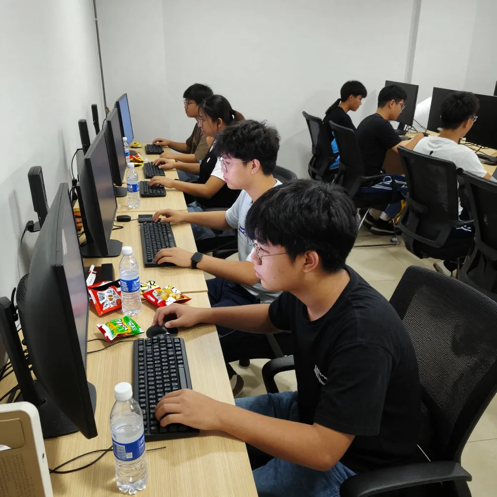 A tidy corner with a water cooler and a stack of backpacks as early players settle in at their stations